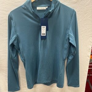 PS of Sweden Petrol 1/4 Zip Long Sleeve Sunshirt with Crystal zip